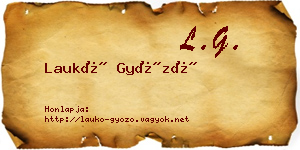 Laukó Győző névjegykártya